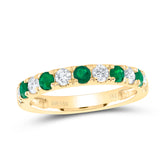 1/2CTW-DIA NKE 3/8CTW-RD-EM NAT GEM ANNIVERSARY BAND